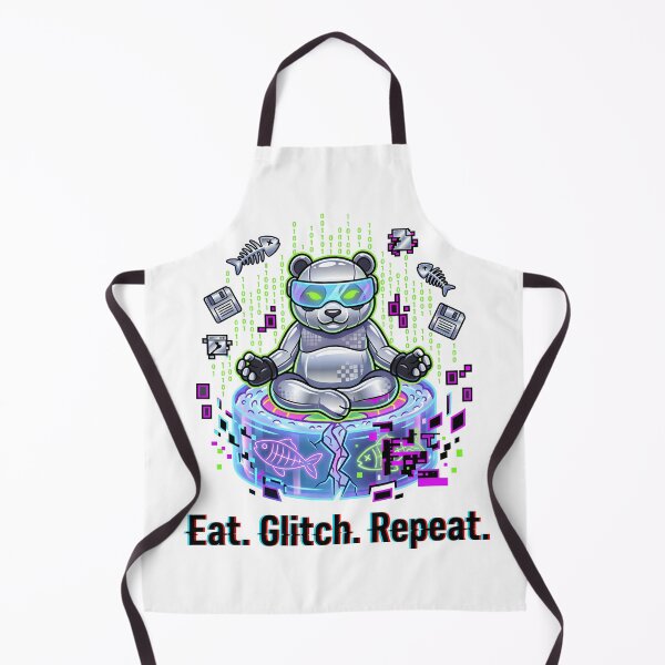 Item preview, Eat Glitch Repeat — Y2K Cyber Grunge Sushi Panda Hacker designed and sold by The Grumpy Pet Club.