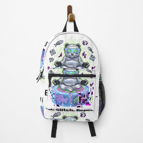Item preview, Eat Glitch Repeat — Y2K Cyber Grunge Sushi Panda Hacker designed and sold by The Grumpy Pet Club.