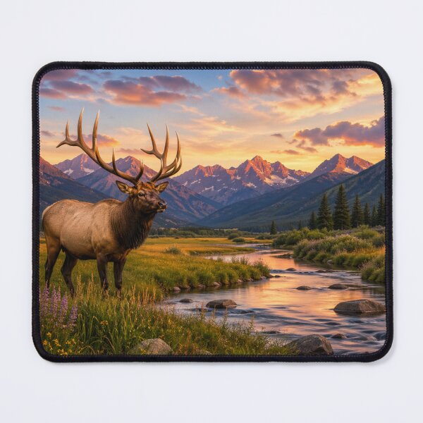 Item preview, Elk at Sunrise in Mountain Valley designed and sold by ptabf25.