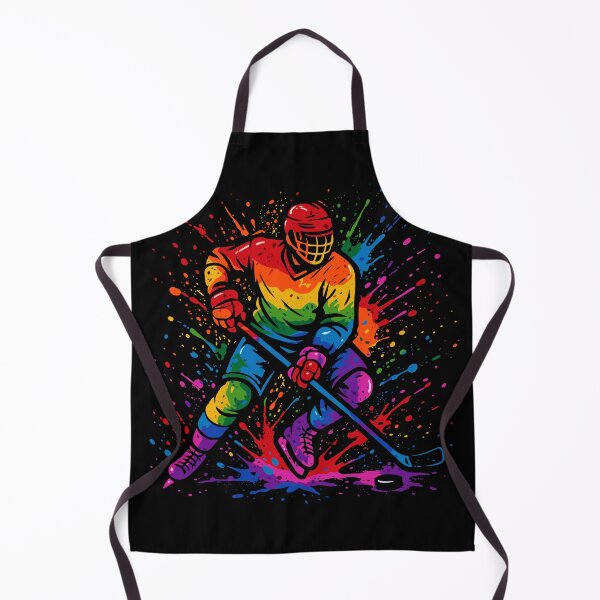 Aperçu de l'œuvre Joueur de hockey Gay Pride Paint Splatter créée et vendue par Ghost on Toast.