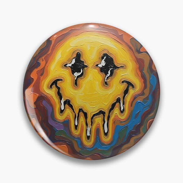 Artikelvorschau, Bunte Acryl-Gießkunst mit schmelzendem Smiley-Gesicht entworfen und verkauft von GymTanLaundry.