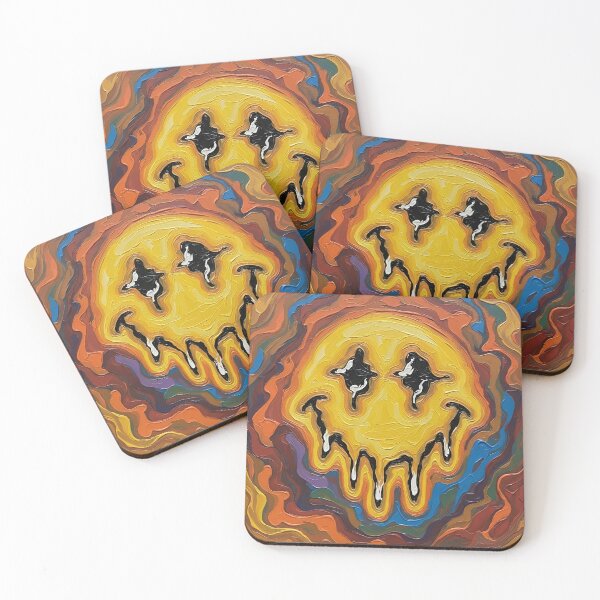 Item preview, Melting Smiley Face Colorful Acrylic Pour Palette Knife Art designed and sold by GymTanLaundry.
