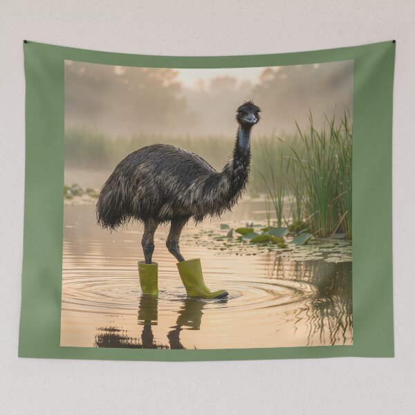 Item preview, Emu in Wellingtons designed and sold by Tridentulus.