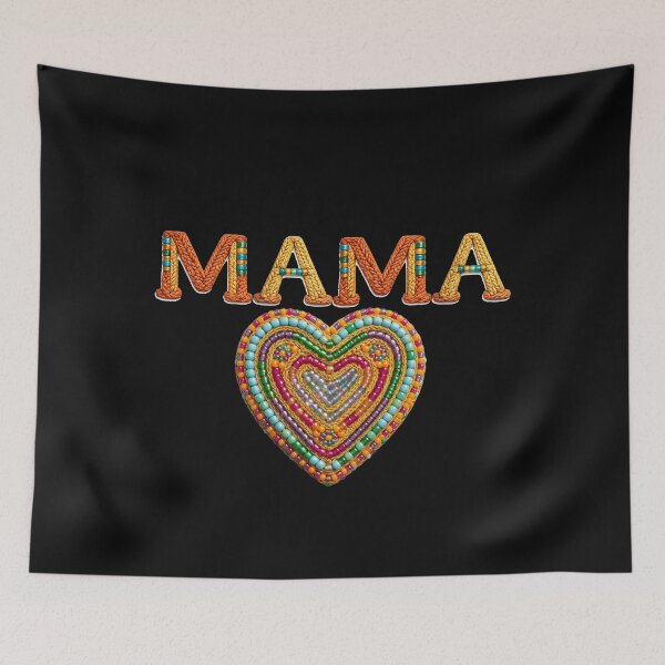 Item preview, Boho Mama Beaded Heart Design | Retro Western Mom Graphic  | embroidery designed and sold by Lozarux.