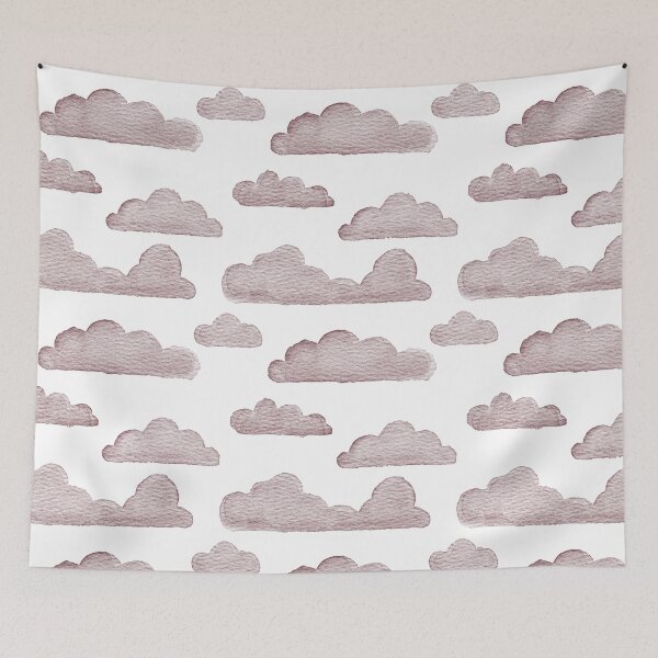 Item preview, Dreamtime Clouds Watercolor Pattern - Snow + Wine - No BG Texture designed and sold by Irene Estelle.