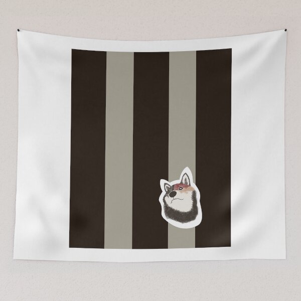 Item preview, Thick stripe (black,grege) with Shiba Inu designed and sold by ShibaCruise-On.