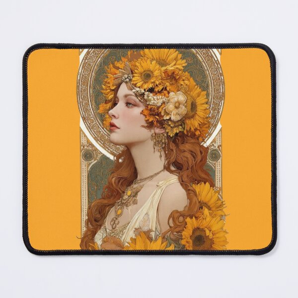 Item preview, Vintage 1950s Sunflower Pin-Up Girl Sticker – Golden Gingham Aesthetic designed and sold by SunPeachRetro.