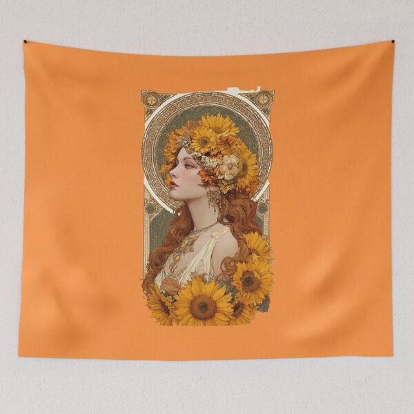 Item preview, Vintage 1950s Sunflower Pin-Up Girl Sticker – Golden Gingham Aesthetic designed and sold by SunPeachRetro.