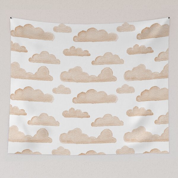 Item preview, Dreamtime Clouds Watercolor Pattern - Snow + Rust - No BG Texture designed and sold by Irene Estelle.