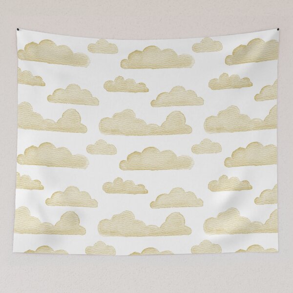 Item preview, Dreamtime Clouds Watercolor Pattern - Snow + Saffron - No BG Texture designed and sold by Irene Estelle.