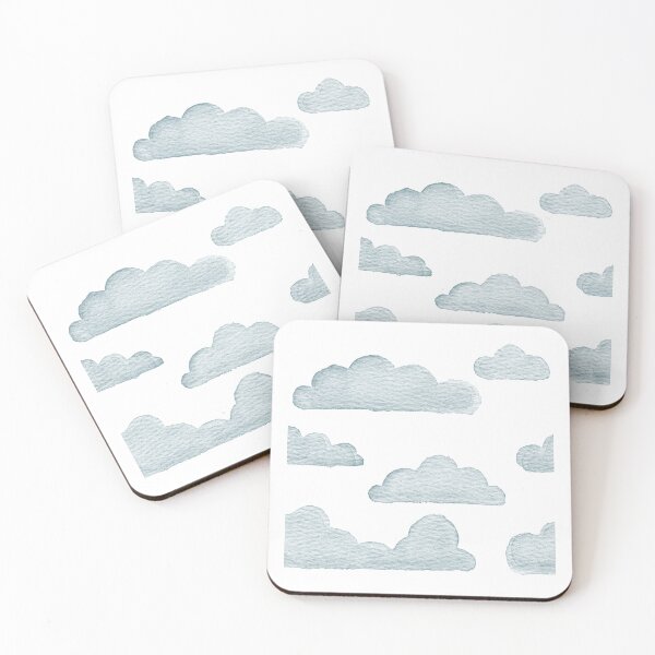 Item preview, Dreamtime Clouds Watercolor Pattern - Snow + Peacock - No BG Texture designed and sold by Irene Estelle.