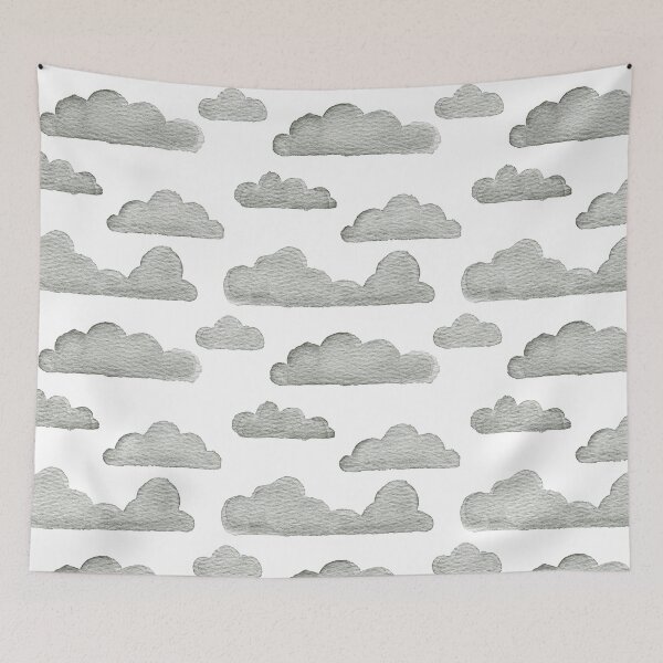 Item preview, Dreamtime Clouds Watercolor Pattern - Snow + Pine - No BG Texture designed and sold by Irene Estelle.
