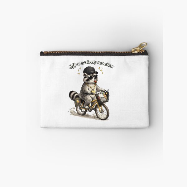 Item preview, Off To Actively Monitor - Funny Security Guard Raccoon On Bike designed and sold by Axivra.