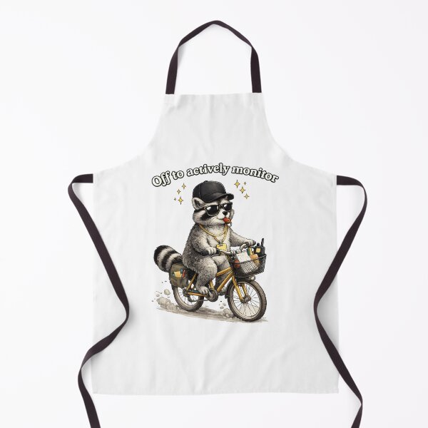 Item preview, Off To Actively Monitor - Funny Security Guard Raccoon On Bike designed and sold by Axivra.