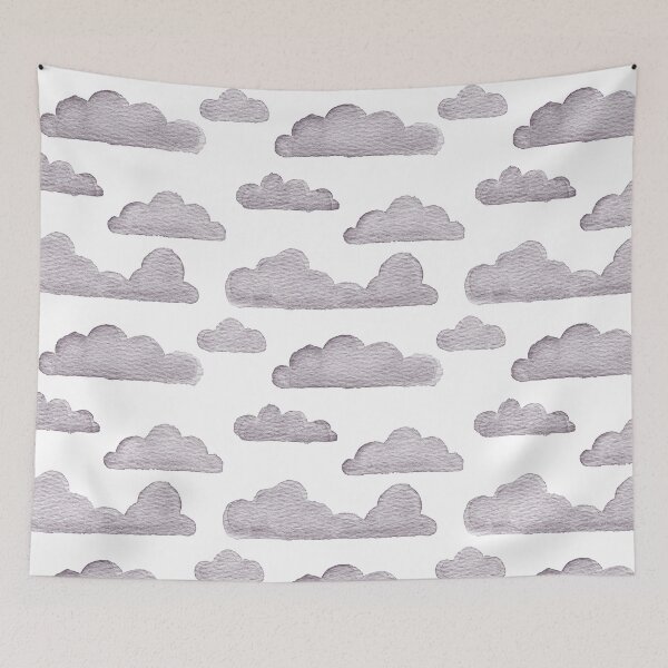 Item preview, Dreamtime Clouds Watercolor Pattern - Snow + Fig - No BG Texture designed and sold by Irene Estelle.