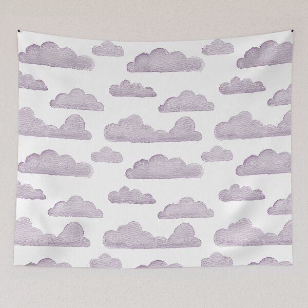 Item preview, Dreamtime Clouds Watercolor Pattern - Snow + Plum - No BG Texture designed and sold by Irene Estelle.
