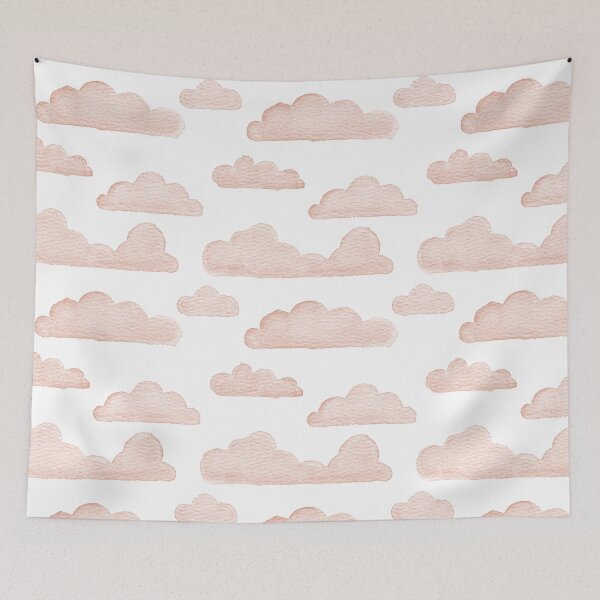 Item preview, Dreamtime Clouds Watercolor Pattern - Snow + Coral - No BG Texture designed and sold by Irene Estelle.