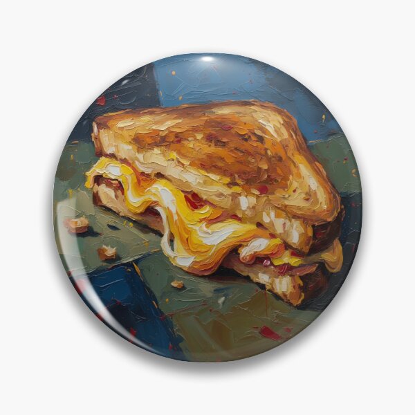 Item preview, Grilled Cheese Colorful Acrylic Pour Palette Knife Art designed and sold by GymTanLaundry.