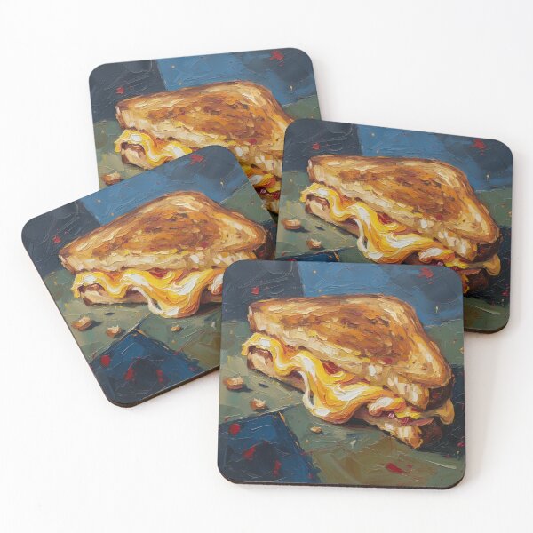 Item preview, Grilled Cheese Colorful Acrylic Pour Palette Knife Art designed and sold by GymTanLaundry.