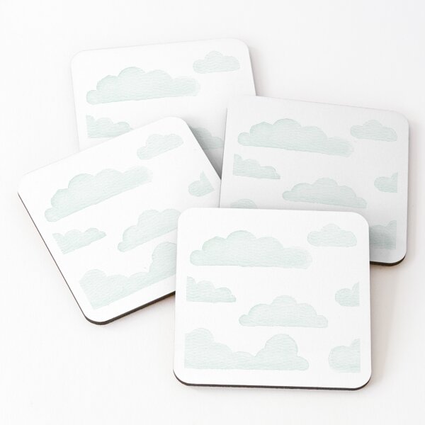 Item preview, Dreamtime Clouds Watercolor Pattern - Snow + Mint - No BG Texture designed and sold by Irene Estelle.