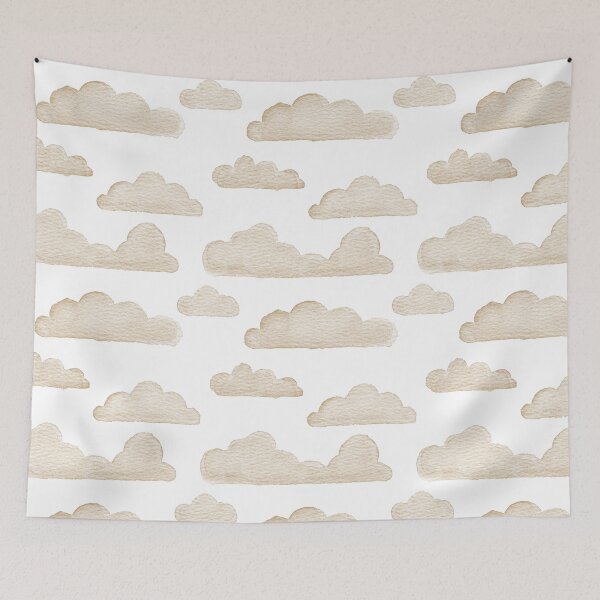 Item preview, Dreamtime Clouds Watercolor Pattern - Snow + Fawn - No BG Texture designed and sold by Irene Estelle.