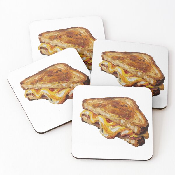 Item preview, Grilled Cheese Colorful Acrylic Pour Palette Knife Art designed and sold by GymTanLaundry.