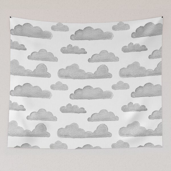 Item preview, Dreamtime Clouds Watercolor Pattern - Snow + Slate - No BG Texture designed and sold by Irene Estelle.