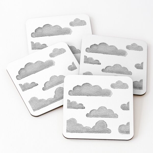 Item preview, Dreamtime Clouds Watercolor Pattern - Snow + Coal - No BG Texture designed and sold by Irene Estelle.