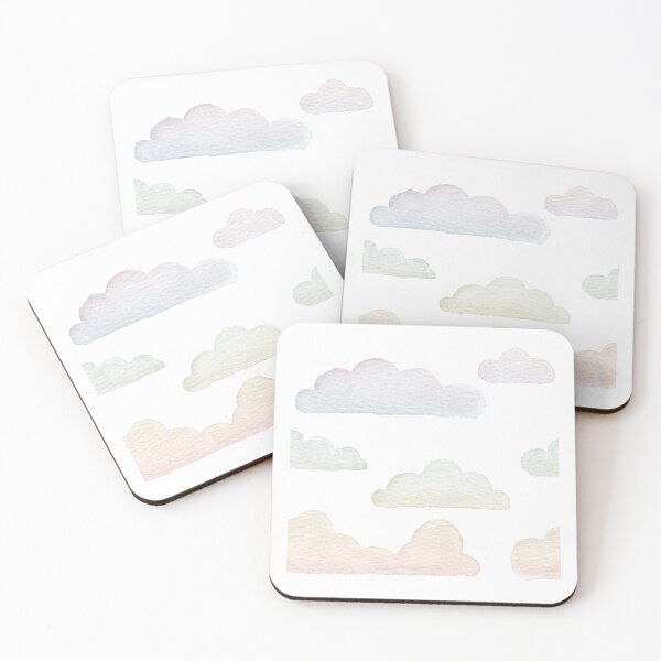 Item preview, Dreamtime Clouds Watercolor Pattern - Snow + Rainbow Sorbet - No BG Texture designed and sold by Irene Estelle.