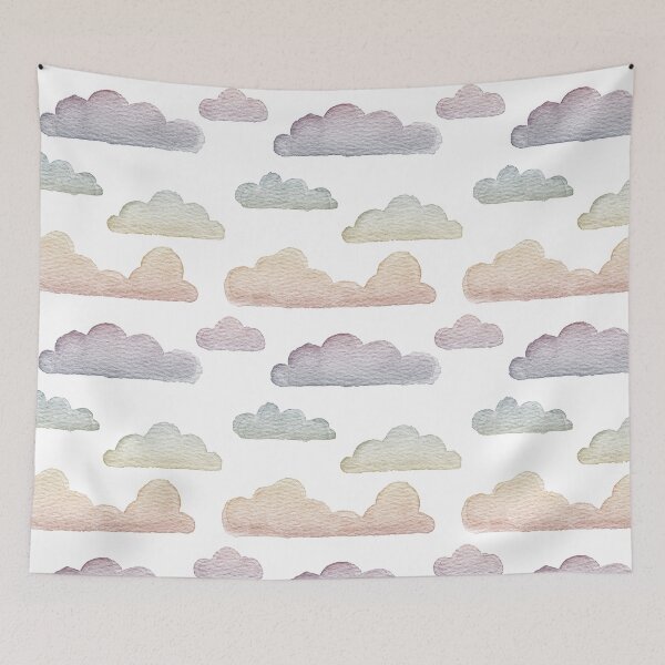 Item preview, Dreamtime Clouds Watercolor Pattern - Snow + Rainbow Sunset - No BG Texture designed and sold by Irene Estelle.