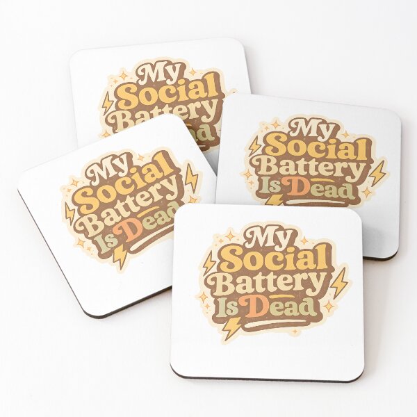 Item preview, My Social Battery Is Dead — Funny Introvert Quote Shirt Design designed and sold by KawaiiOrbit.