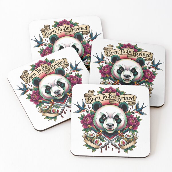 Artikelvorschau, Zum Einlegen geboren – Neo-traditionelle Tattoo-Vorlage Sushi Panda entworfen und verkauft von The Grumpy Pet Club.