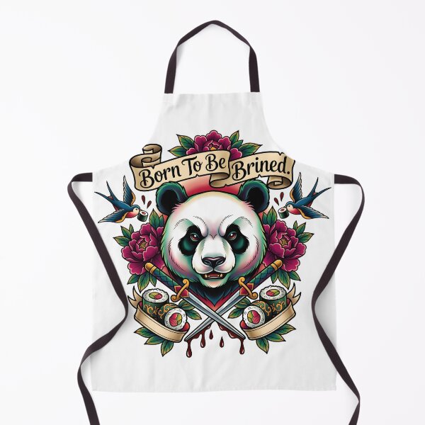Artikelvorschau, Zum Einlegen geboren – Neo-traditionelle Tattoo-Vorlage Sushi Panda entworfen und verkauft von The Grumpy Pet Club.