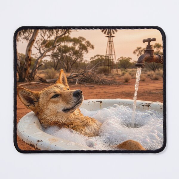 Item preview, Dingo Takes a Bath in the Outback designed and sold by Tridentulus.