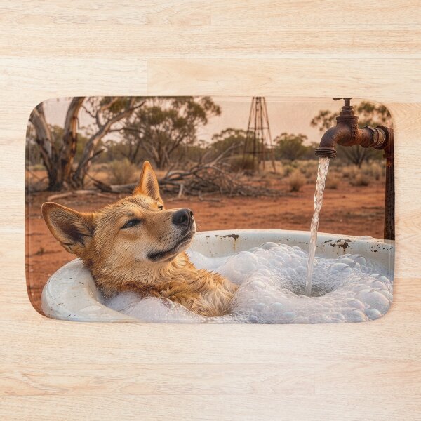 Item preview, Dingo Takes a Bath in the Outback designed and sold by Tridentulus.