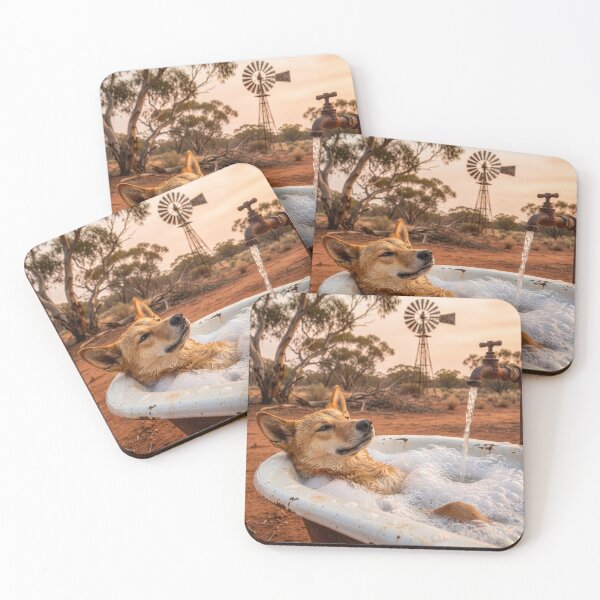 Item preview, Dingo Takes a Bath in the Outback designed and sold by Tridentulus.