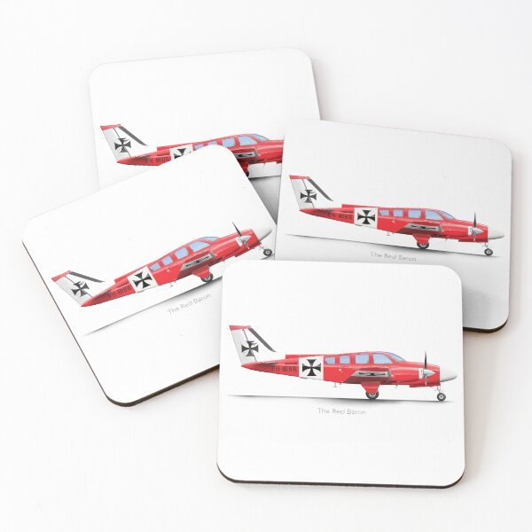 Item preview, BEECH BARON BE58 RED BARON designed and sold by Grubby Fingers Aircraft Illustration.