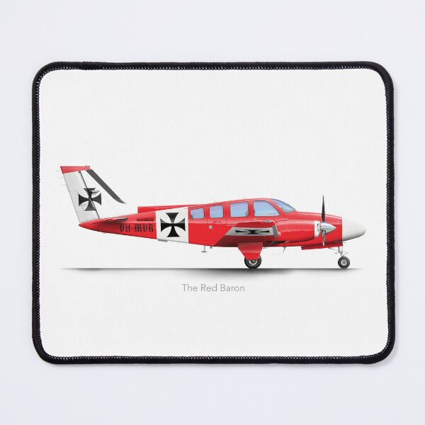 Item preview, BEECH BARON BE58 RED BARON designed and sold by Grubby Fingers Aircraft Illustration.