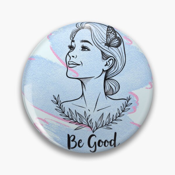 Item preview, Minimalist Woman and Butterfly Line Art – "Be Good" Soft-Girl Aesthetic designed and sold by PriyaMagic.