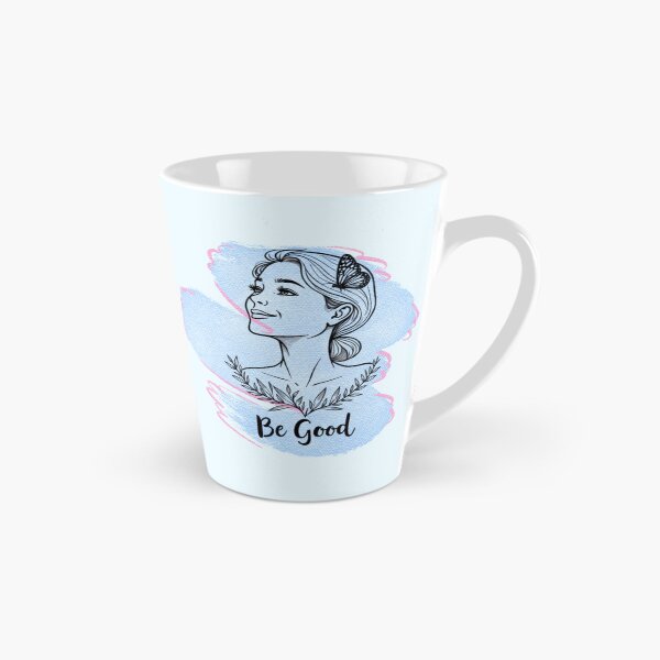 Item preview, Minimalist Woman and Butterfly Line Art – "Be Good" Soft-Girl Aesthetic designed and sold by PriyaMagic.