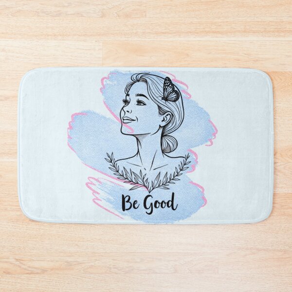 Item preview, Minimalist Woman and Butterfly Line Art – "Be Good" Soft-Girl Aesthetic designed and sold by PriyaMagic.