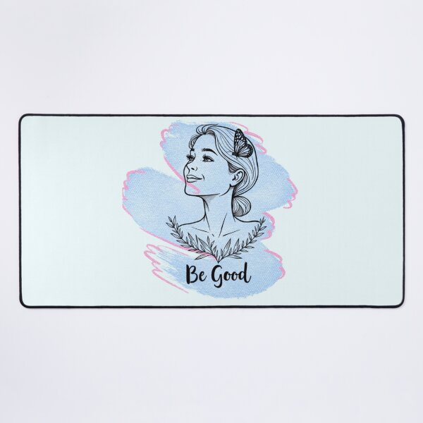 Item preview, Minimalist Woman and Butterfly Line Art – "Be Good" Soft-Girl Aesthetic designed and sold by PriyaMagic.