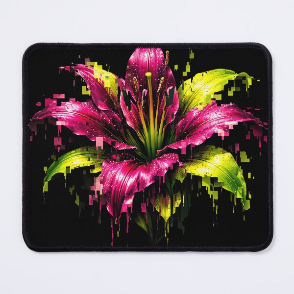 Item preview, Surreal Datamosh Lily Digital Metamorphosis T-Shirt designed and sold by NeuralDraft.