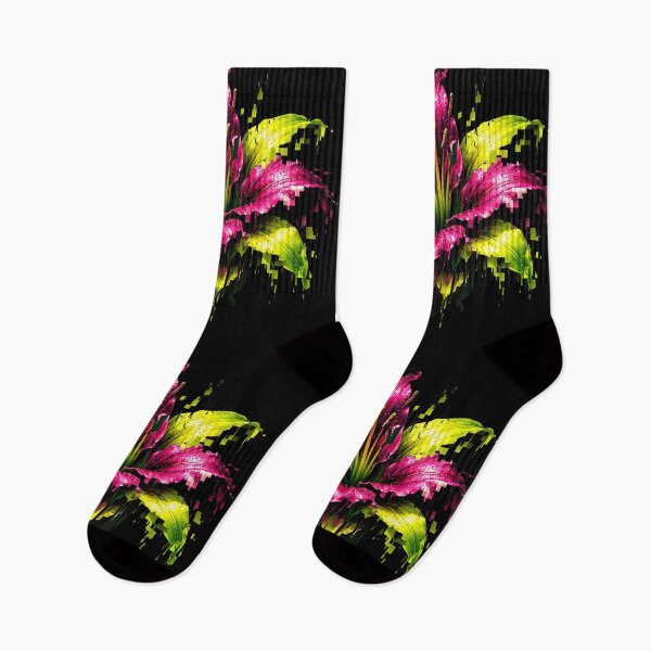 Item preview, Surreal Datamosh Lily Digital Metamorphosis T-Shirt designed and sold by NeuralDraft.