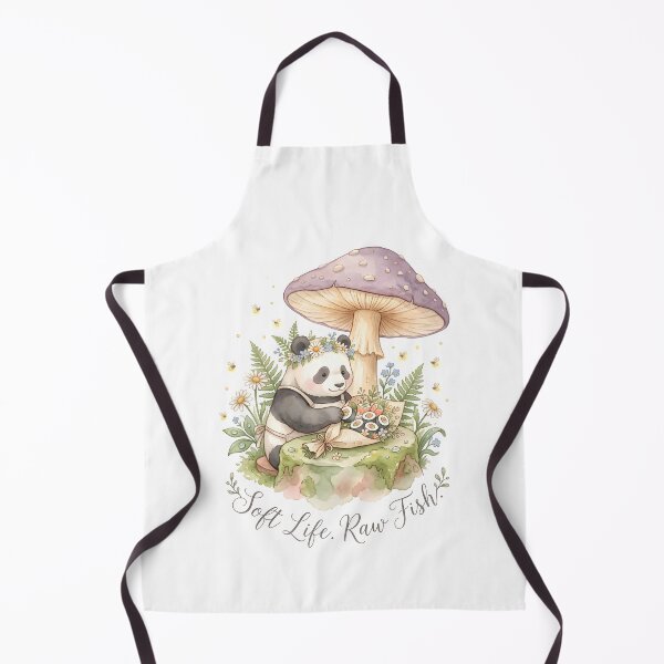 Item preview, Soft Life Raw Fish — Cottagecore Watercolor Sushi Panda Whimsical  designed and sold by The Grumpy Pet Club.