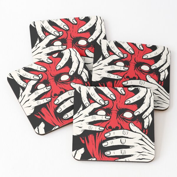 Item preview, Hands Covering Face Horror Red Demon Art designed and sold by RamyGallery.