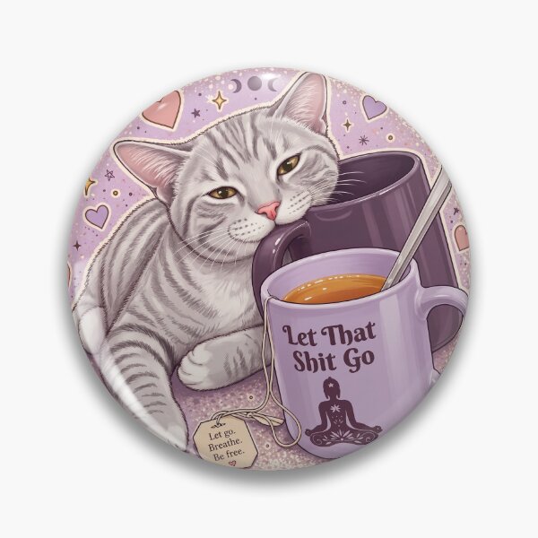 Artikelvorschau, Lass den Scheiß los (Lavendel) - Cozy Cat T-Shirt & Bekleidung entworfen und verkauft von letitgostudio.