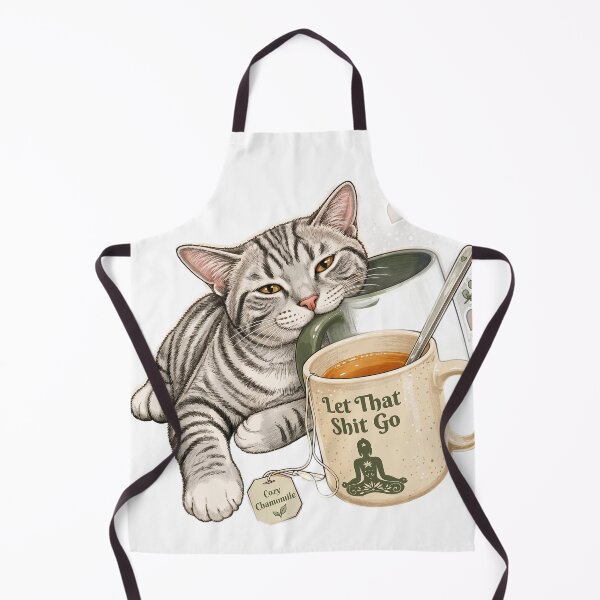 Item preview, Let That Sh!t Go(Sage Green) - Cozy Cat & Chamomile Tea designed and sold by letitgostudio.