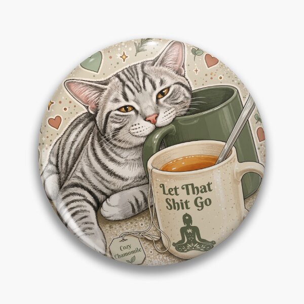 Artikelvorschau, Lass den Scheiß los (Salbeigrün) - Cozy Cat T-Shirt & Bekleidung entworfen und verkauft von letitgostudio.
