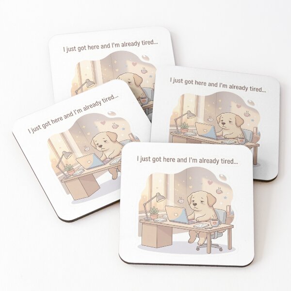 Item preview, Morning Struggle Dog – Office Fatigue Sticker designed and sold by wildbest.